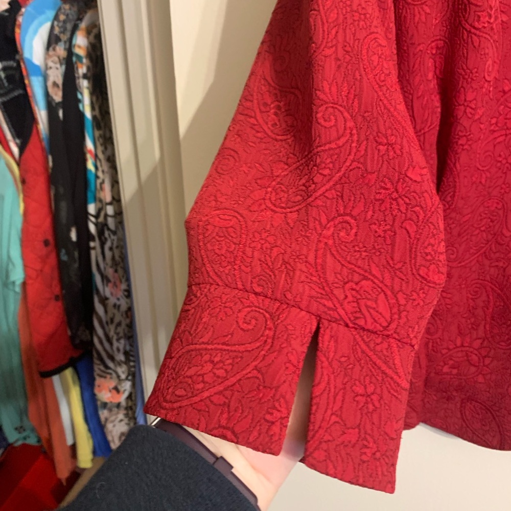 Sag Harbor Women's Textured Red Blazer - Picture 2 of 4